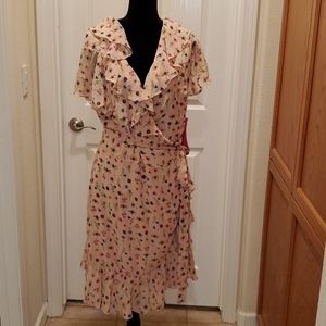 Betsey Johnson Womens Wrap Dress Pink Size 20W Plu